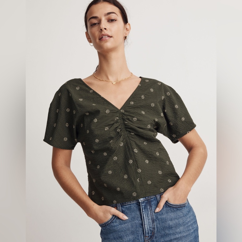 Madewell Voile Puff-Sleeve Top in Floral